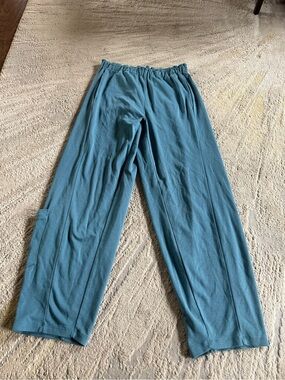 Iridium Relaxed fit Teal Lounge Pants casual pull on high rise pima cotton small